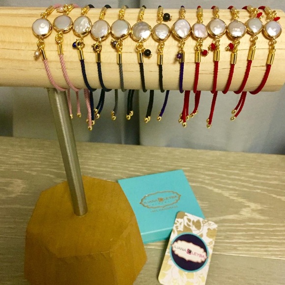 CLEARANCE Mother of Pearl Cord BLACK Bracelet - Picture 7 of 7